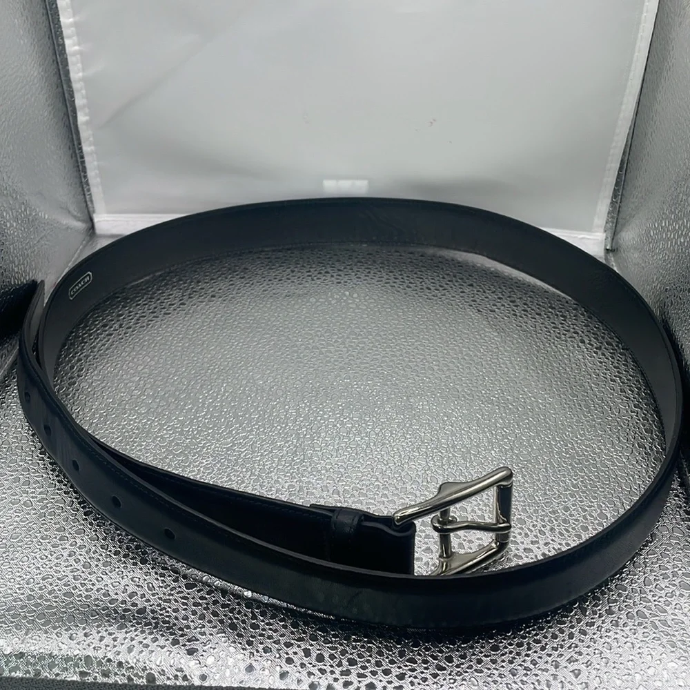 (Z6) COACH‎ black leather belt size L/10 for kids